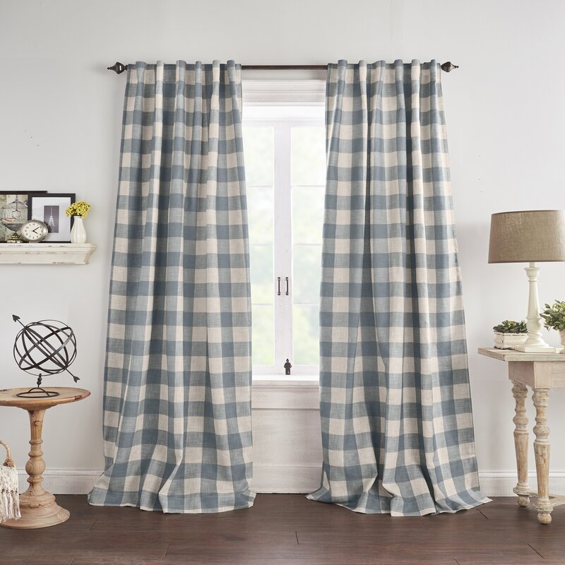 Blackout curtain chambray blue newest panels 84